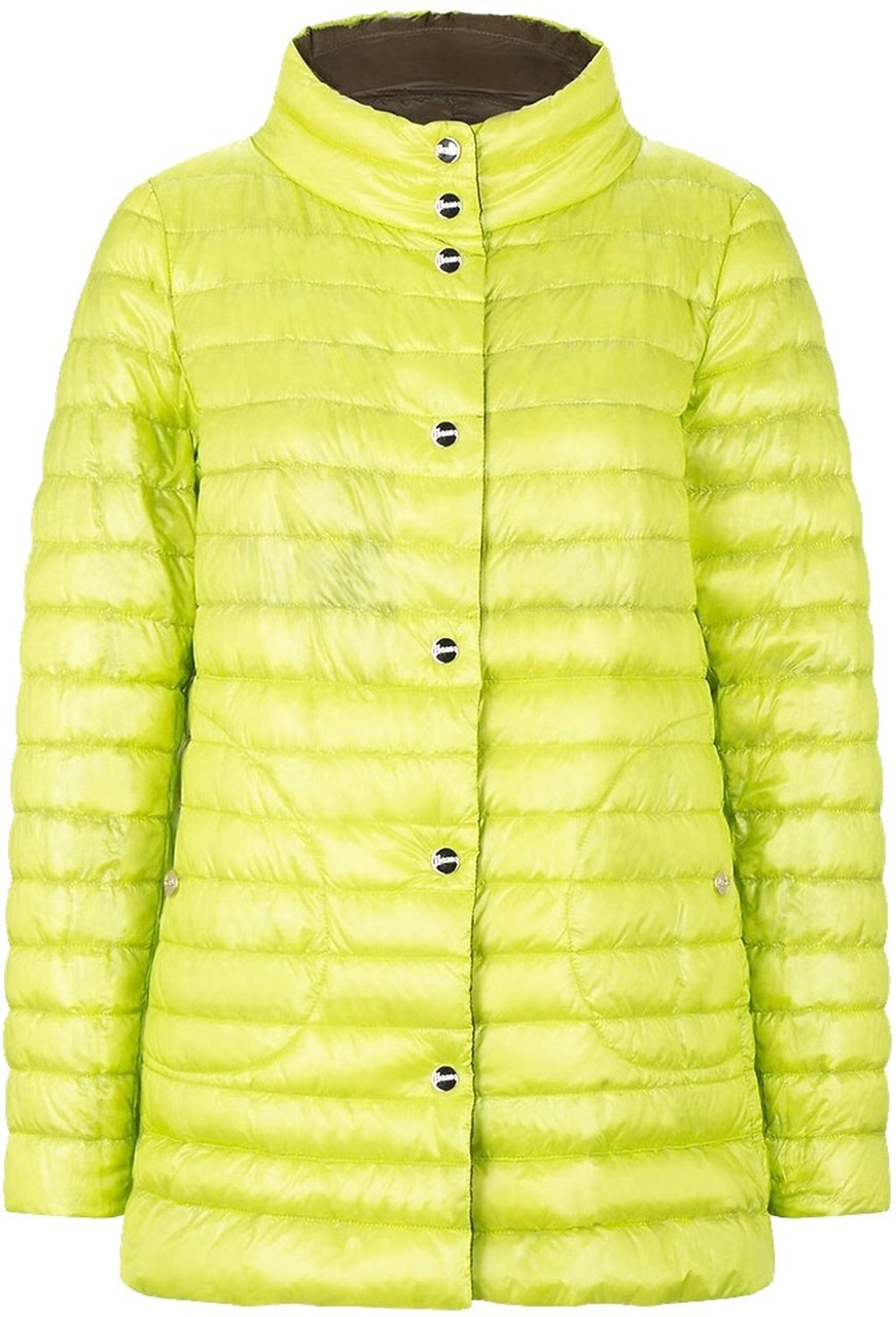 HERNO Ultralight reversible A-line down Coat Groen