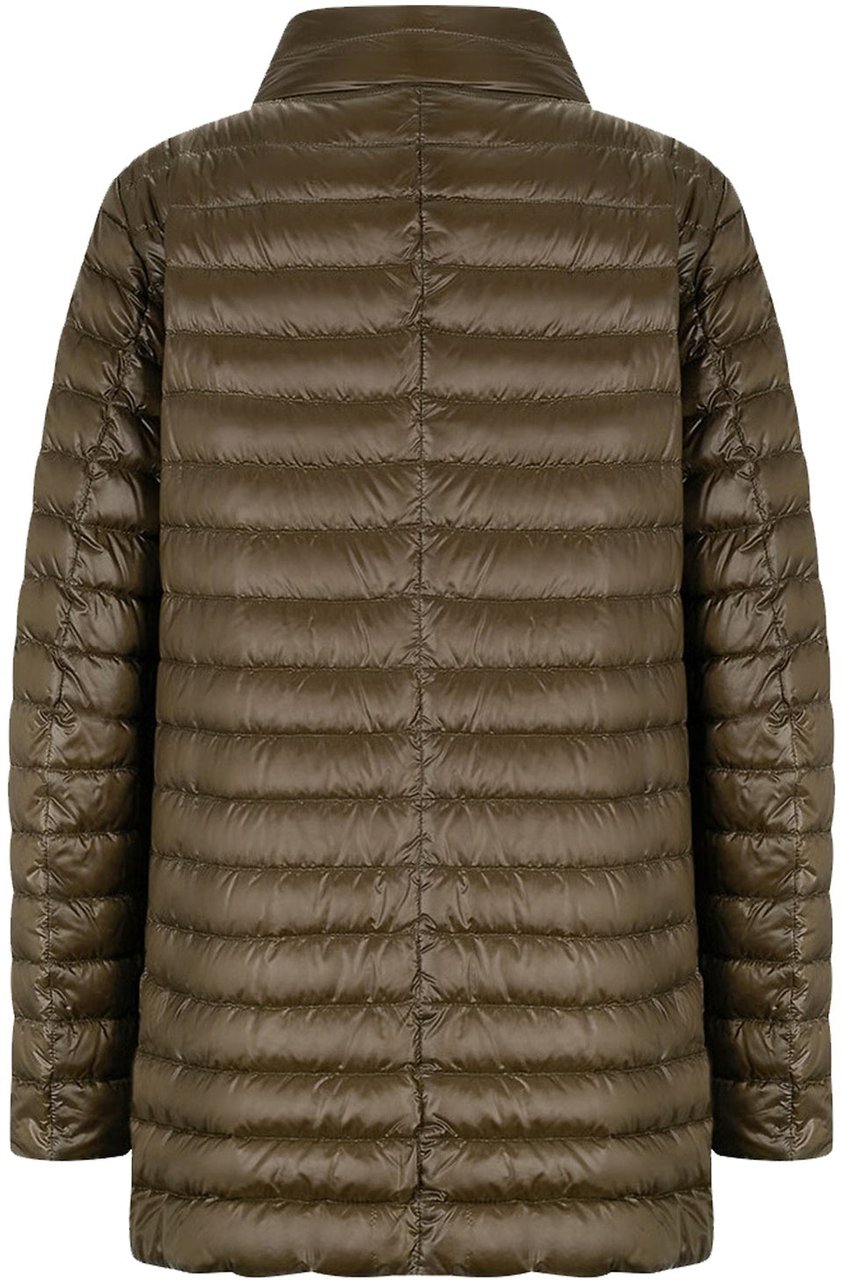 HERNO Ultralight reversible A-line down Coat Groen