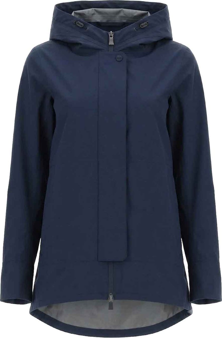 Herno Gore Tex Hooded Jacket Blauw