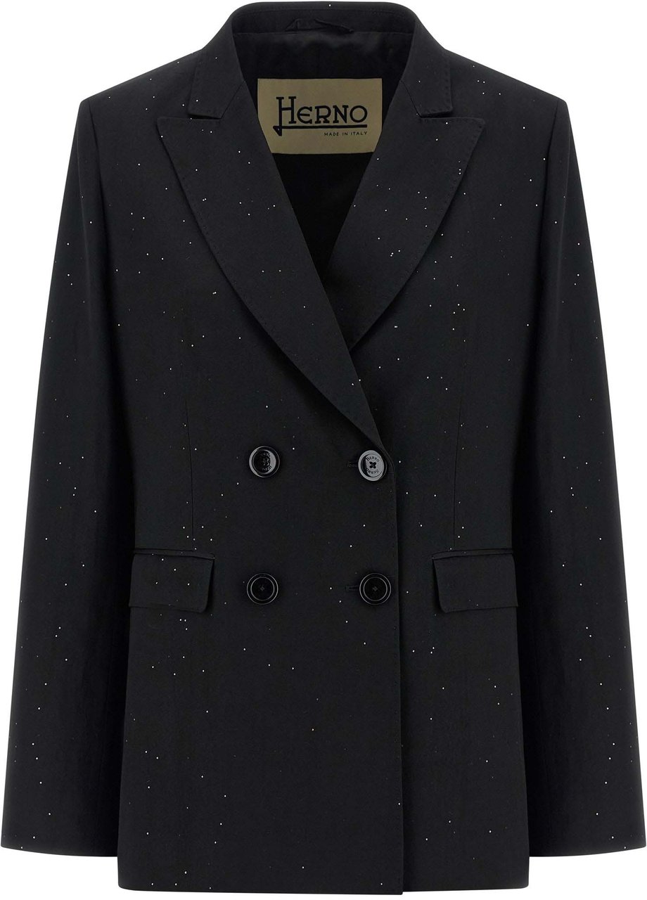 Herno Black Viscose Blazer Zwart