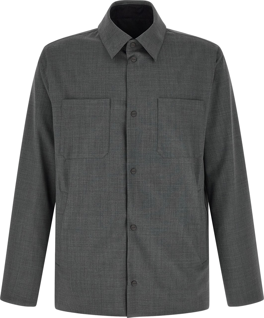 Herno Gray Polyester Full-Length Jacket Grijs