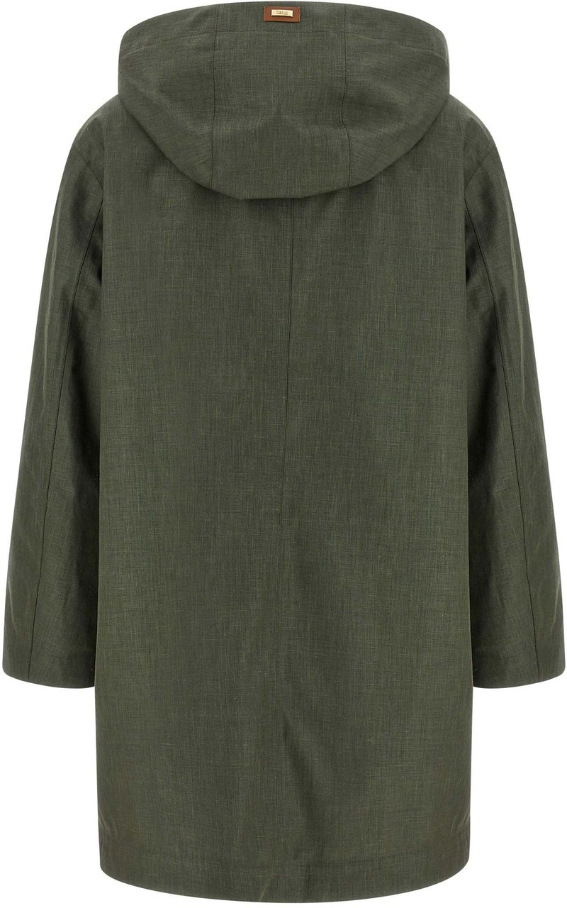 Herno Bicolor Linen Coat Groen