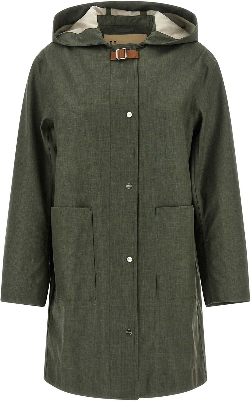 Herno Bicolor Linen Coat Groen
