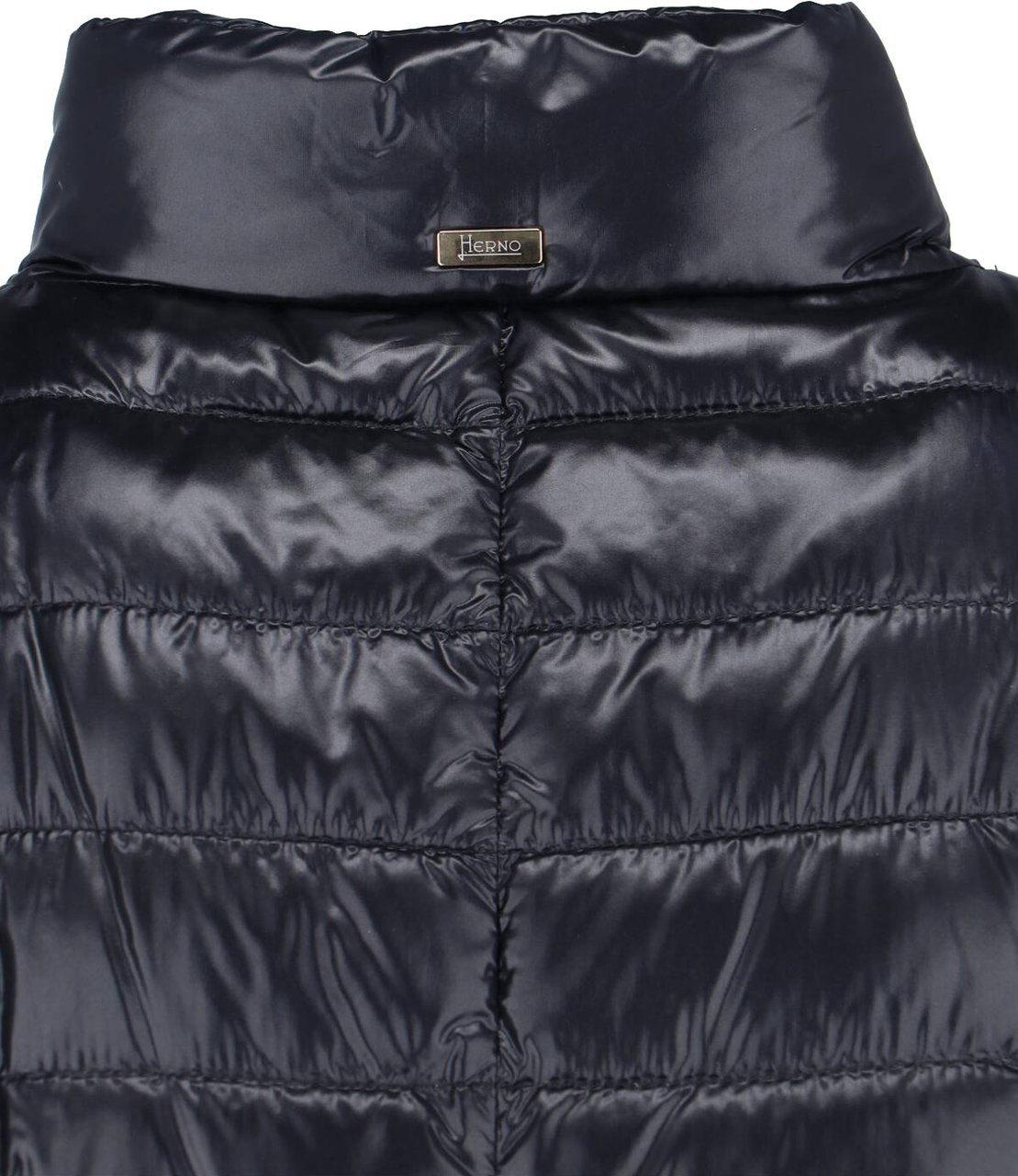 Herno Tailored Black Jacket With High Collar And Zipper Closure Zwart