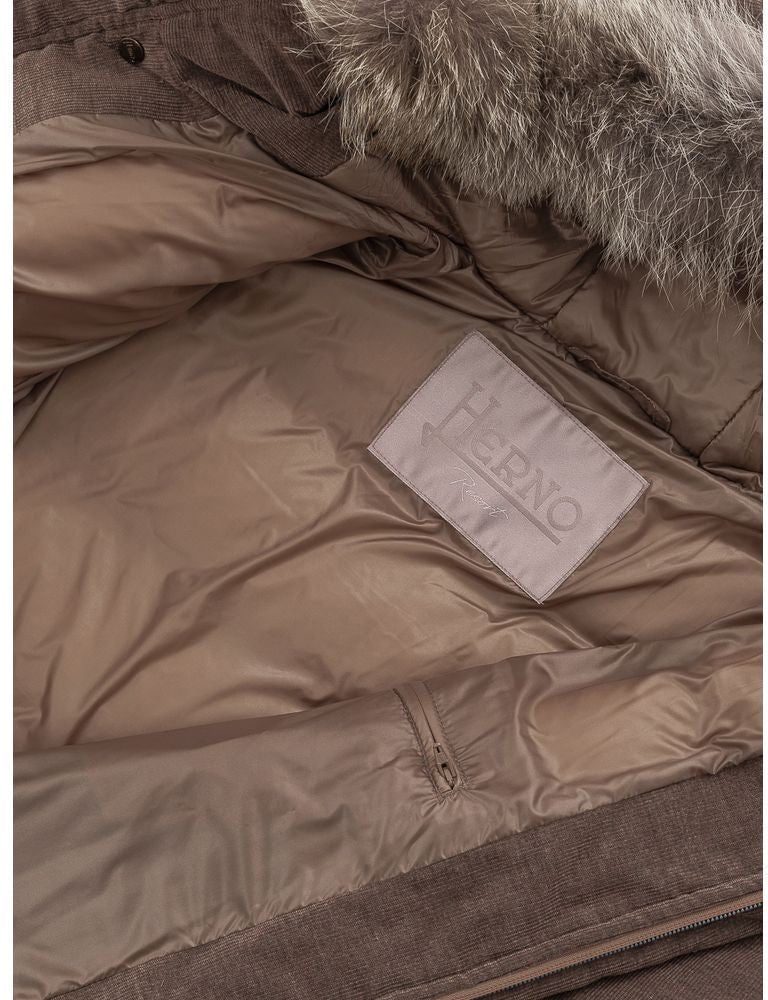Herno Brown Cotton Bomber Bruin