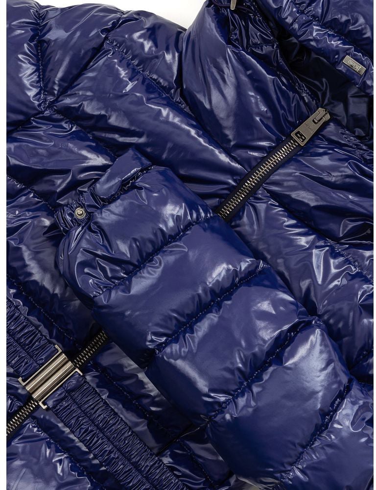 Herno Blue Polyamide Coat Blauw