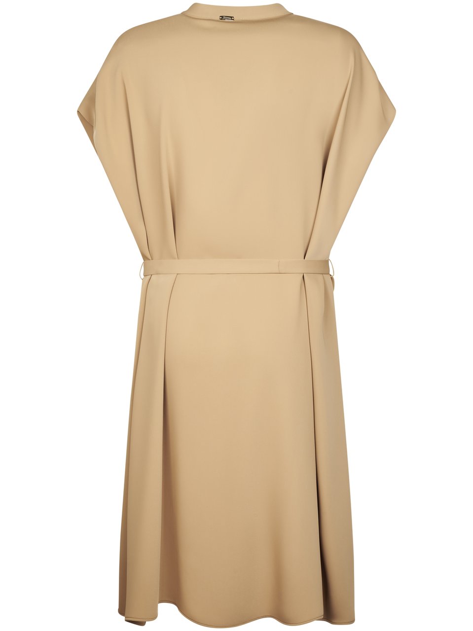 Herno Flowing Camel Dress with Concealed Button Placket Neutraal