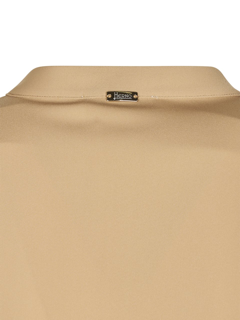 Herno Flowing Camel Dress with Concealed Button Placket Neutraal