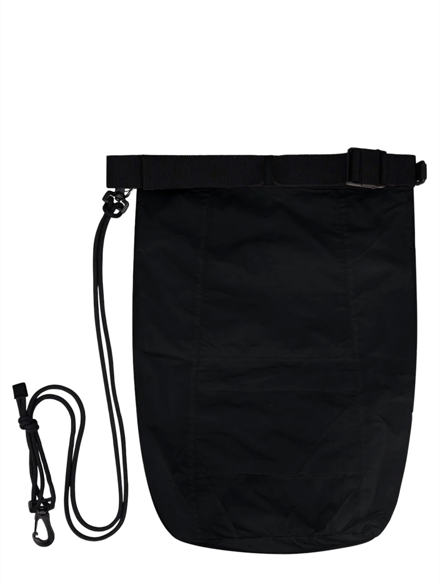 Herno Black Taffeta Rectangular Shoulder Bag Zwart
