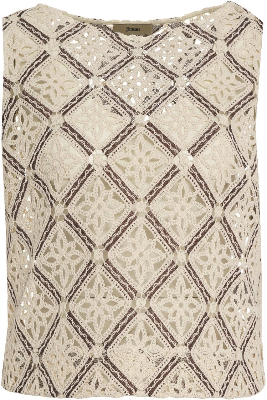 Herno Crochet top Beige