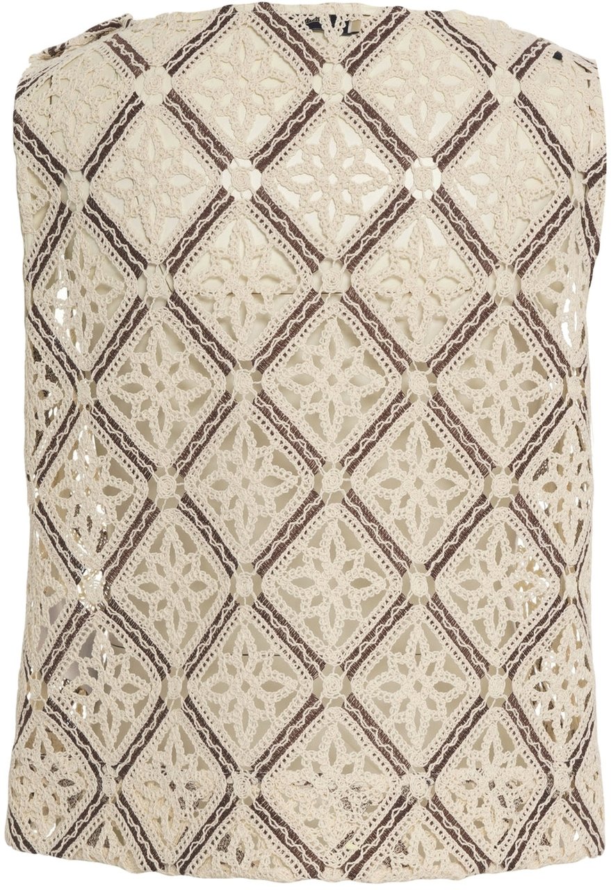 Herno Crochet top Beige