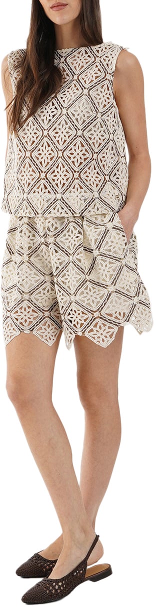 Herno Crochet top Beige