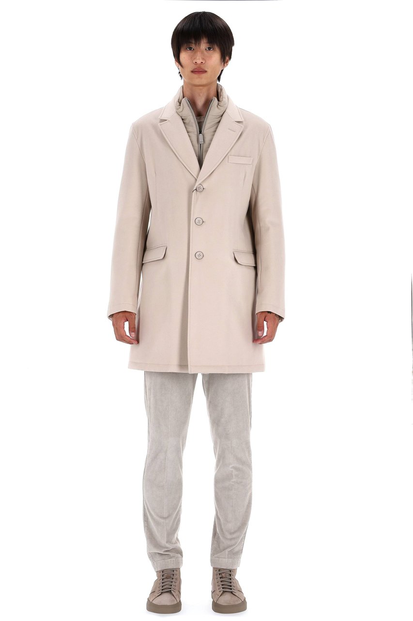 Herno Padded Virgin Wool Coat Neutraal