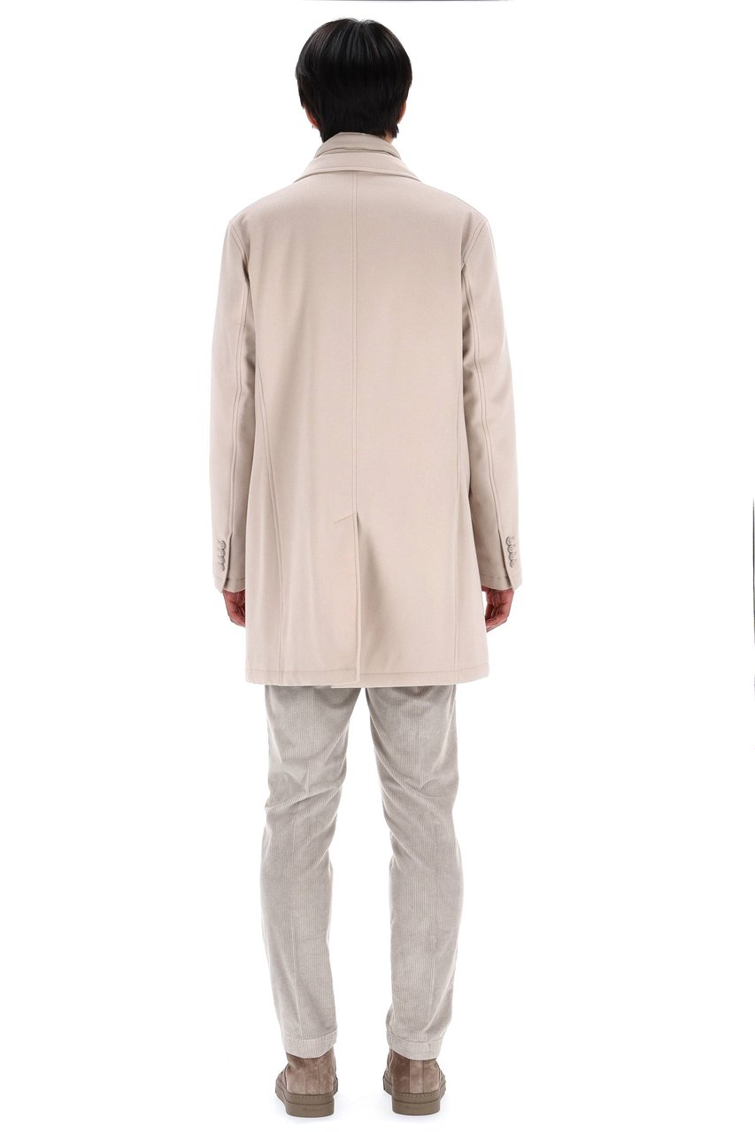 Herno Padded Virgin Wool Coat Neutraal