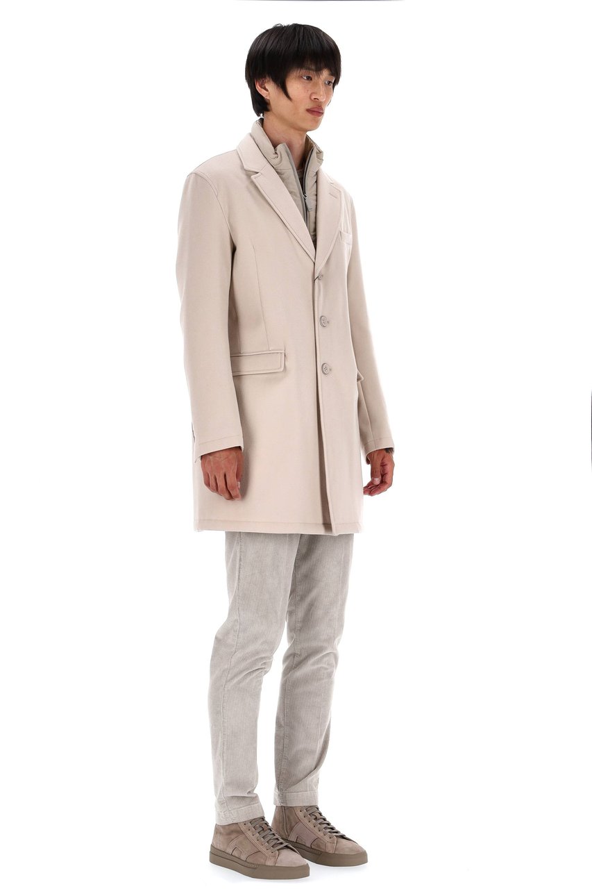 Herno Padded Virgin Wool Coat Neutraal