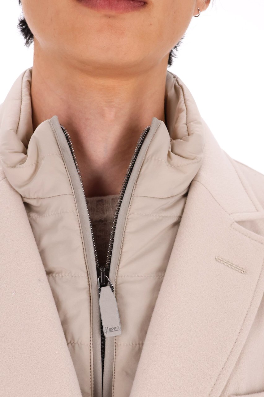 Herno Padded Virgin Wool Coat Neutraal
