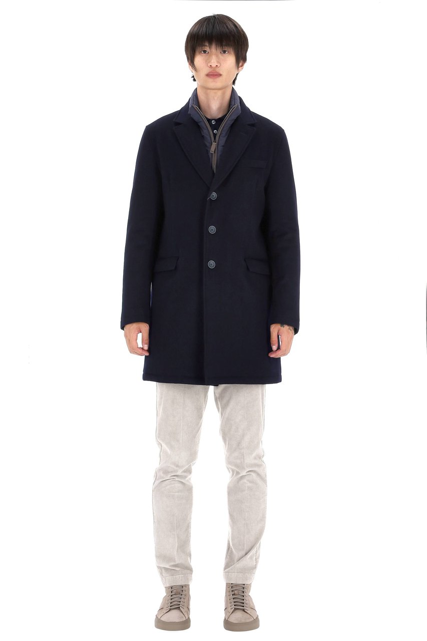 Herno Padded Virgin Wool Coat Zwart