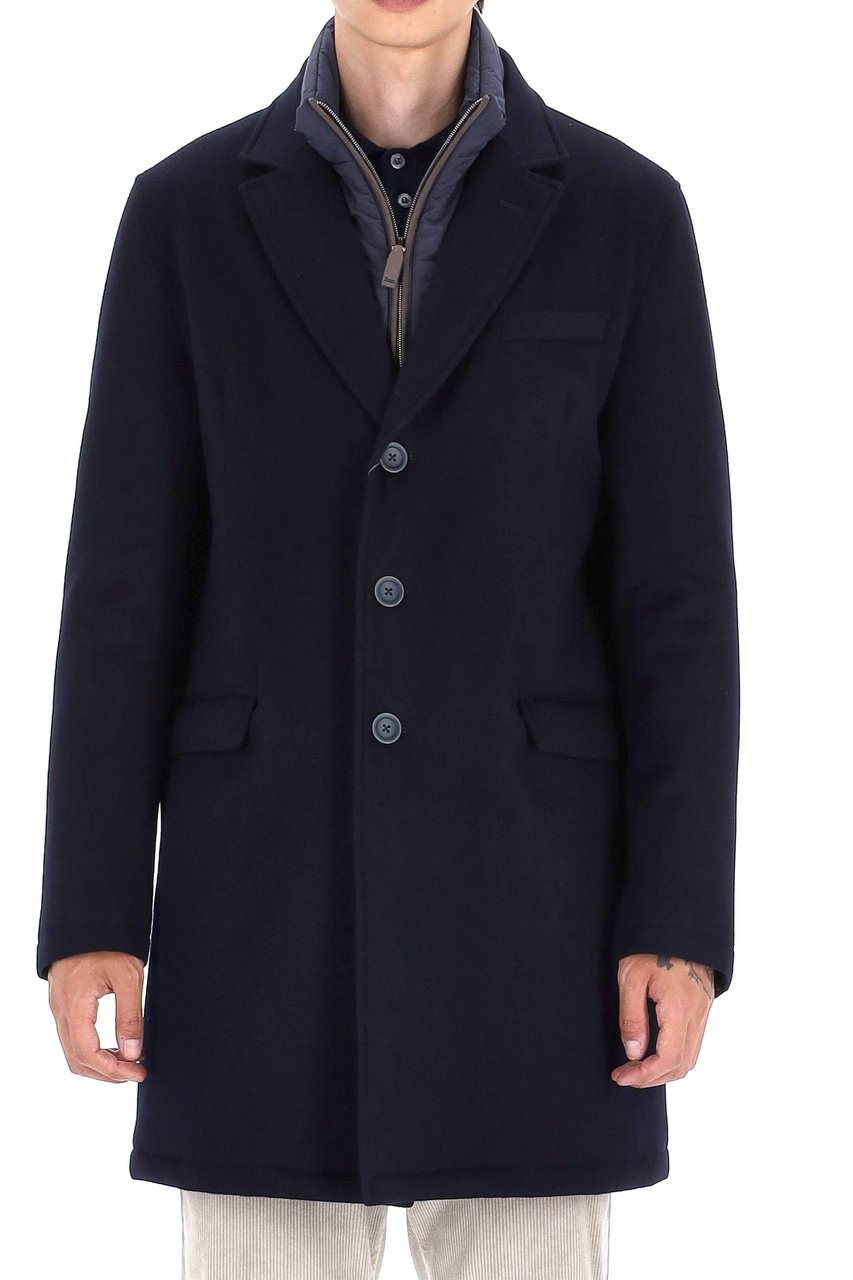 Herno Padded Virgin Wool Coat Zwart