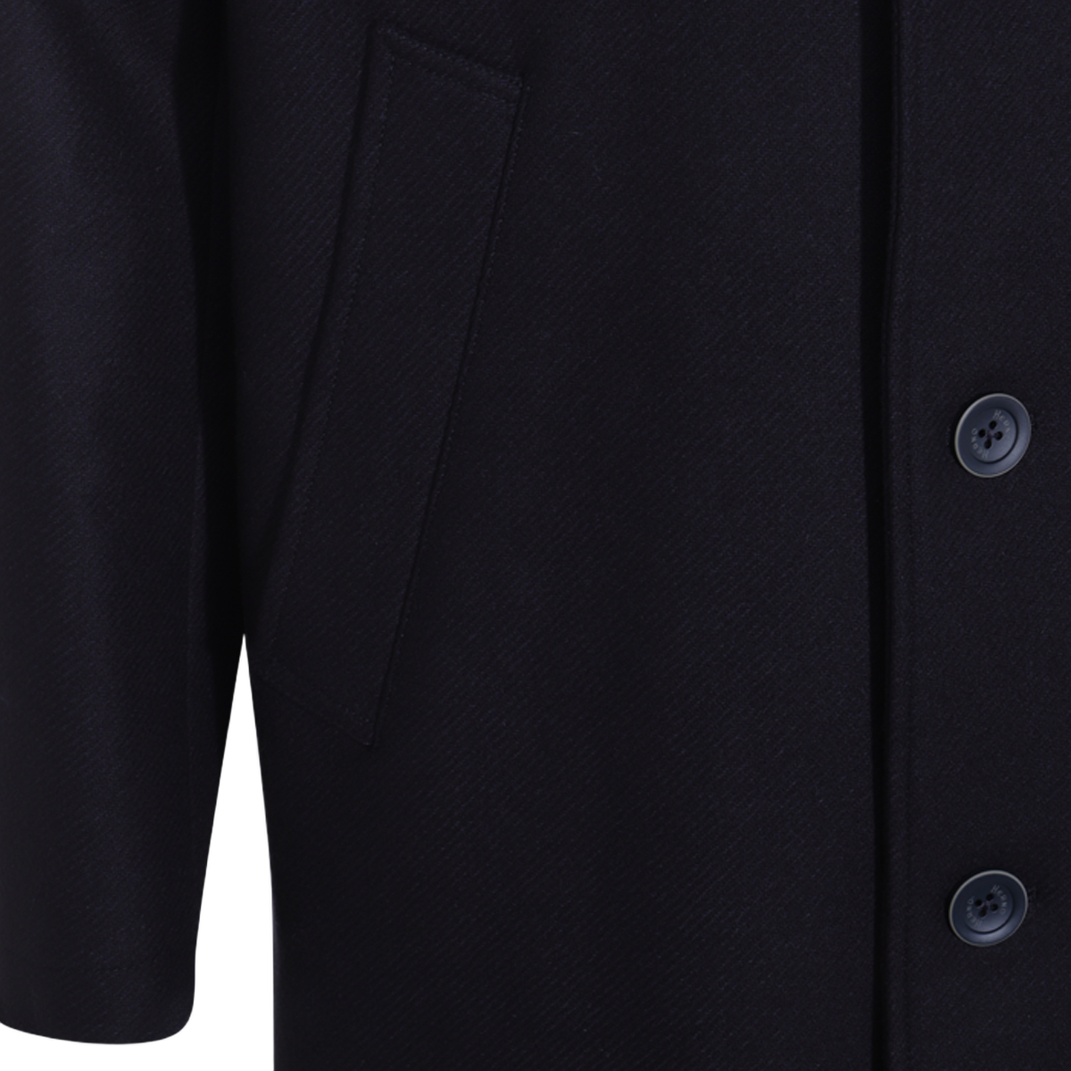 Herno Sleek Tailored Coat with Hidden Zip Layer Zwart