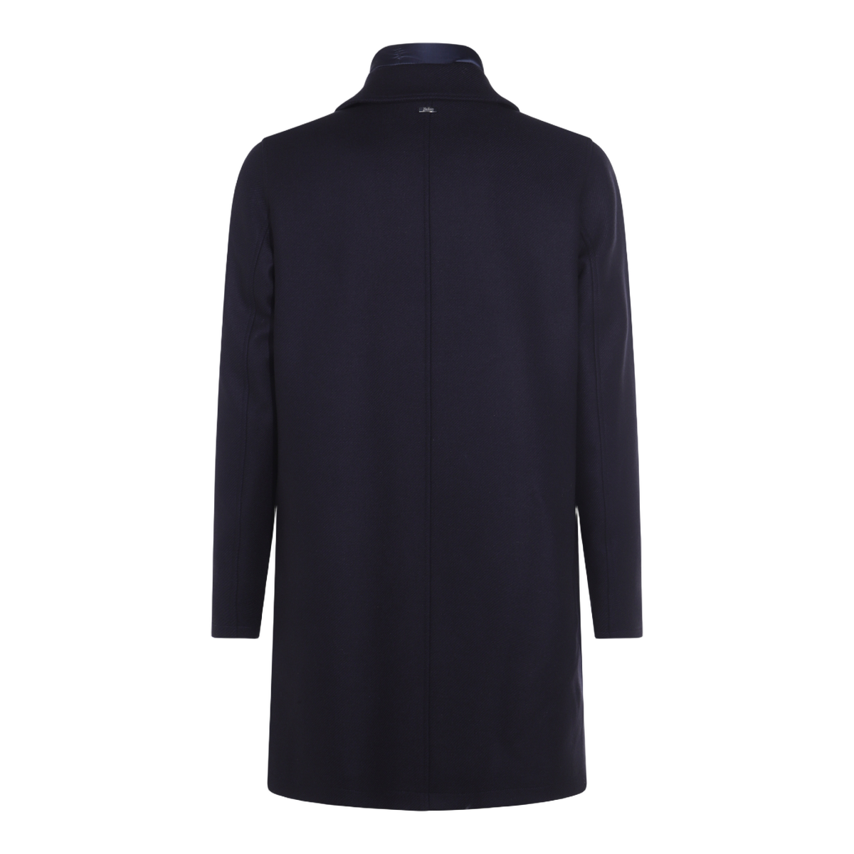 Herno Sleek Tailored Coat with Hidden Zip Layer Zwart