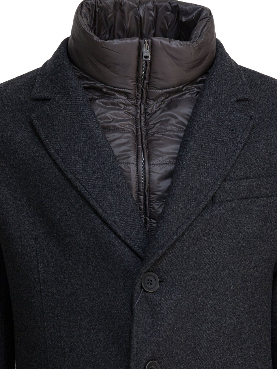 Herno Wool coat with vest Grijs