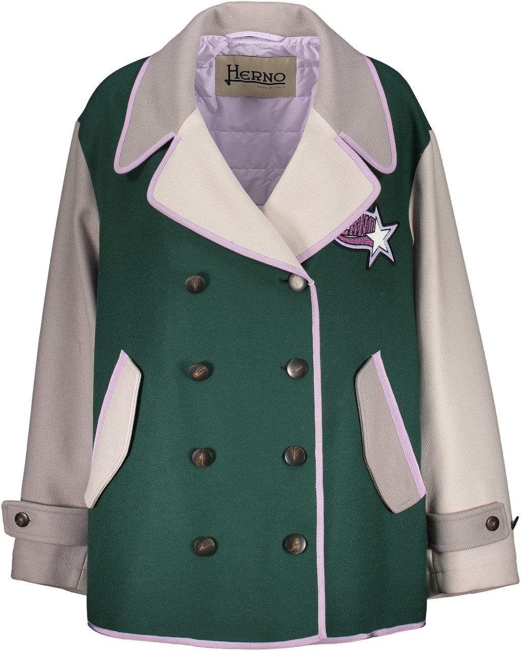 Herno Modern double-breasted dark green jacket Groen