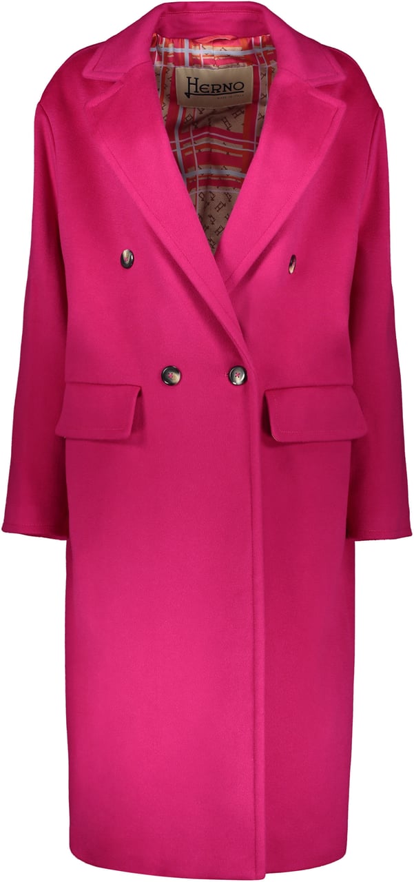 Herno Elegant fuchsia coat with a reversible collar Roze