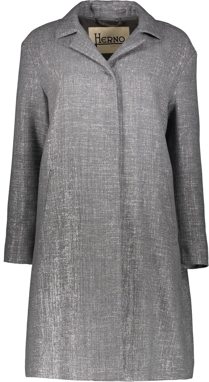 Herno Elegant gray coat with lurex yarn Grijs