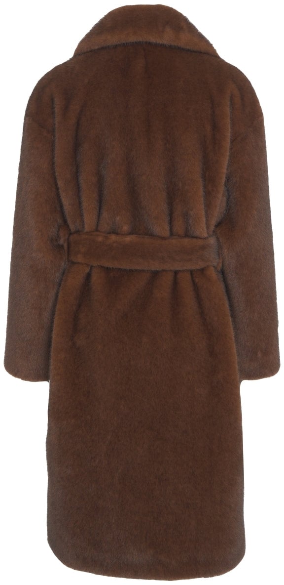 Herno Coat made of faux fur Bruin