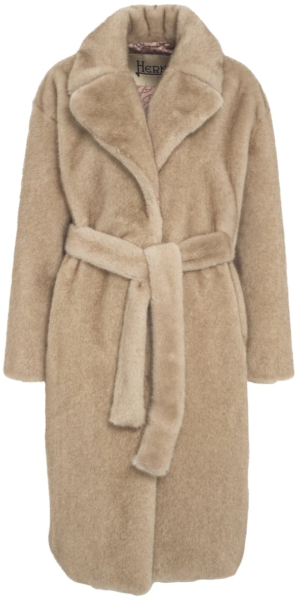 Herno Coat made of faux fur Beige
