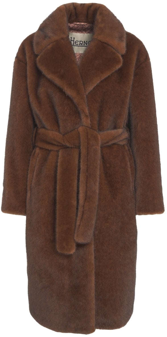 Herno Coat made of faux fur Bruin