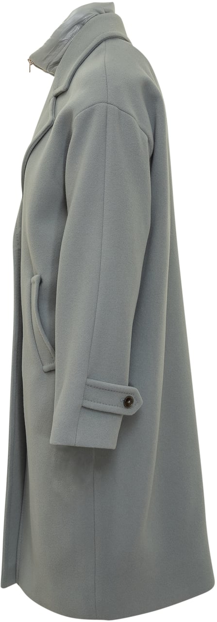 Herno Herno Cappotto Grigio con Gilet Imbottito Interno Blauw