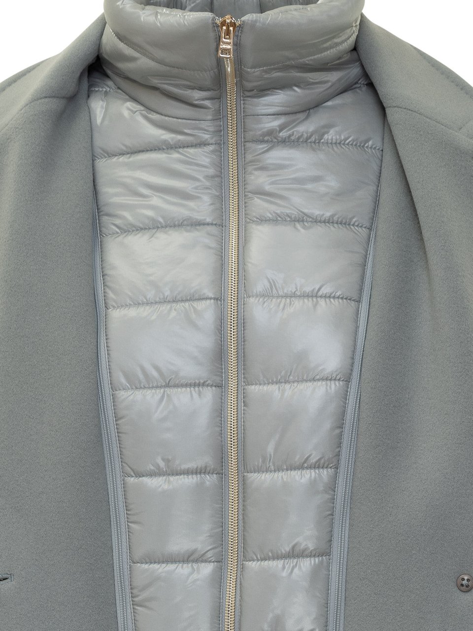Herno Herno Cappotto Grigio con Gilet Imbottito Interno Blauw