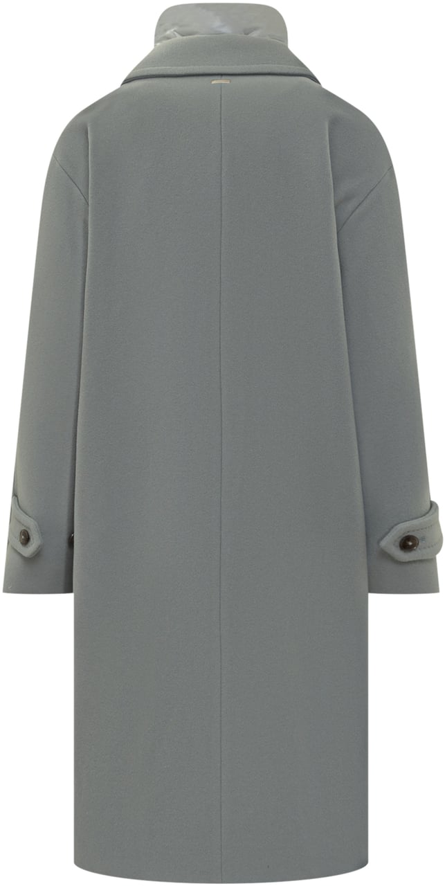 Herno Herno Cappotto Grigio con Gilet Imbottito Interno Blauw