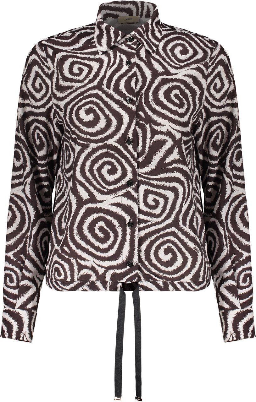 Herno Shirt with jacquard pattern Zwart