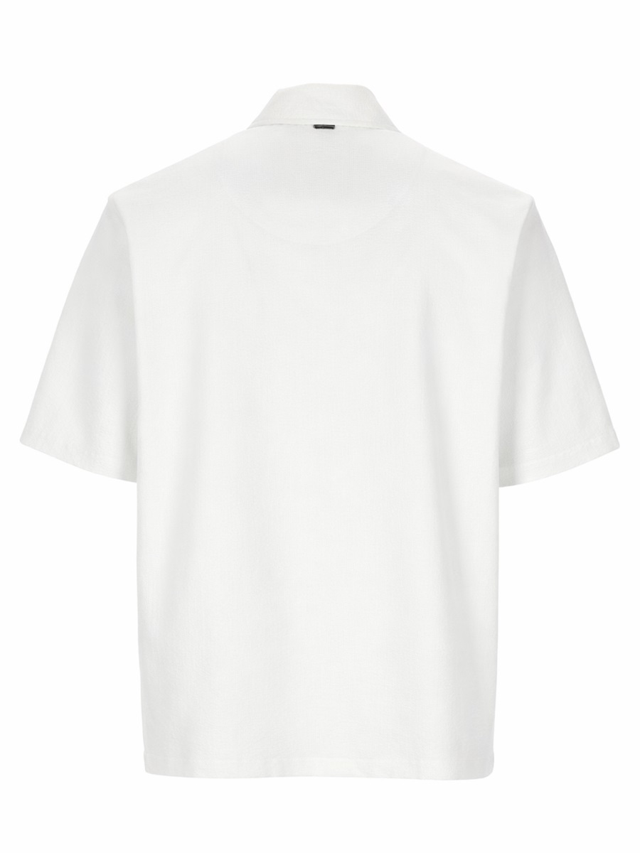 Herno Boxy Slightly Cropped Chest Pocket Shirt Wit