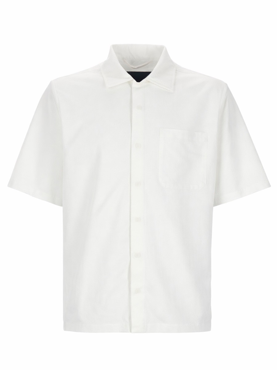 Herno Boxy Slightly Cropped Chest Pocket Shirt Wit