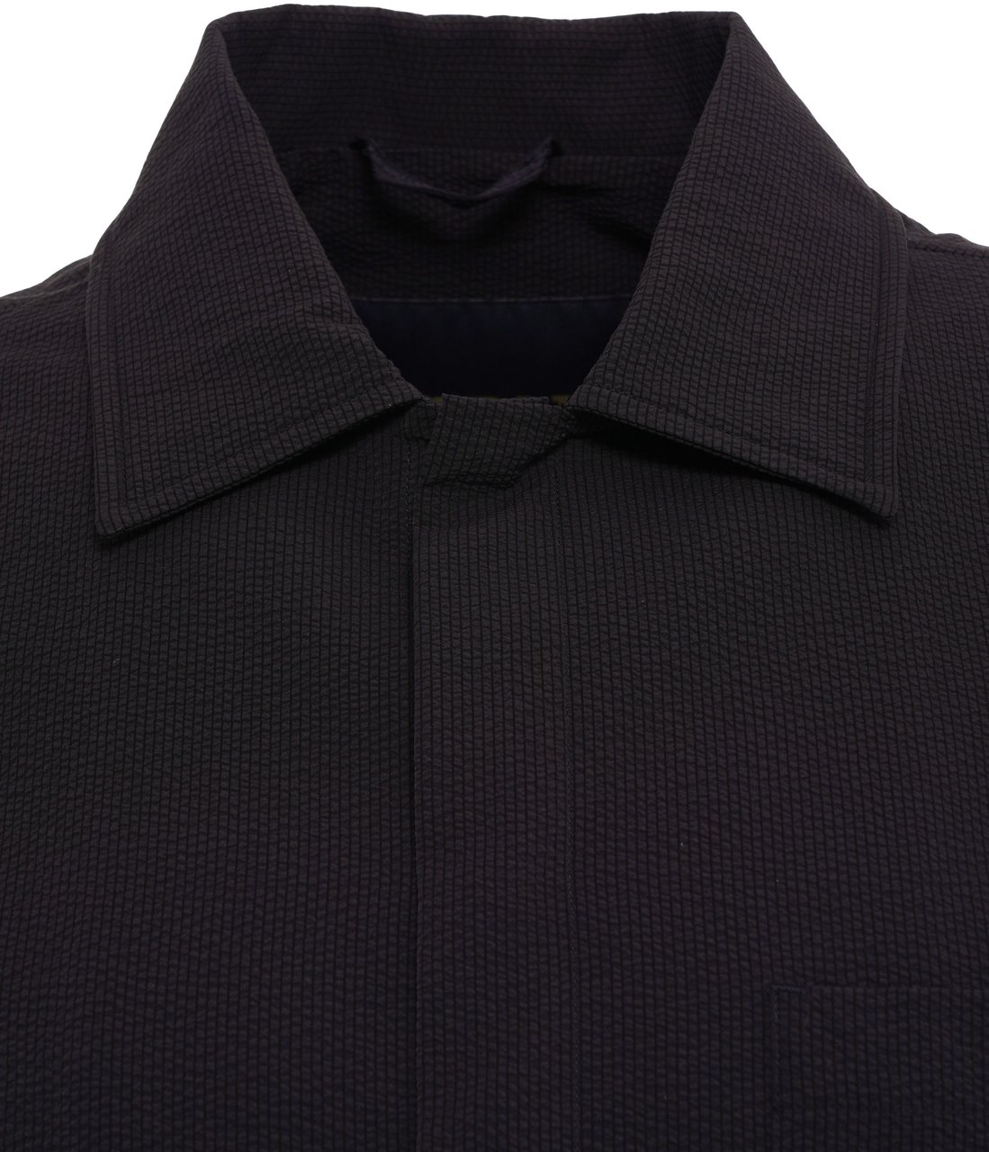 Herno Seersucker short-sleeved shirt Blauw