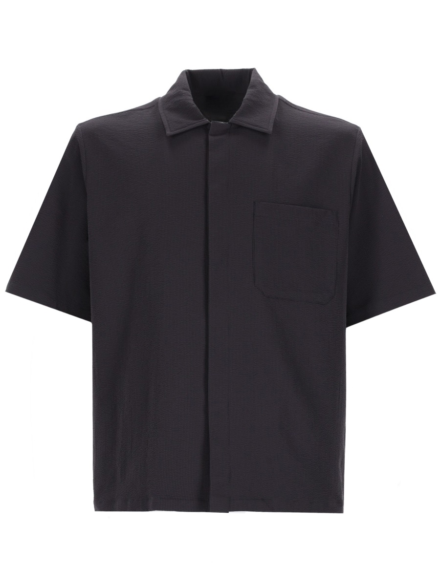 Herno Boxy Cut Concealed Placket Shirt Zwart