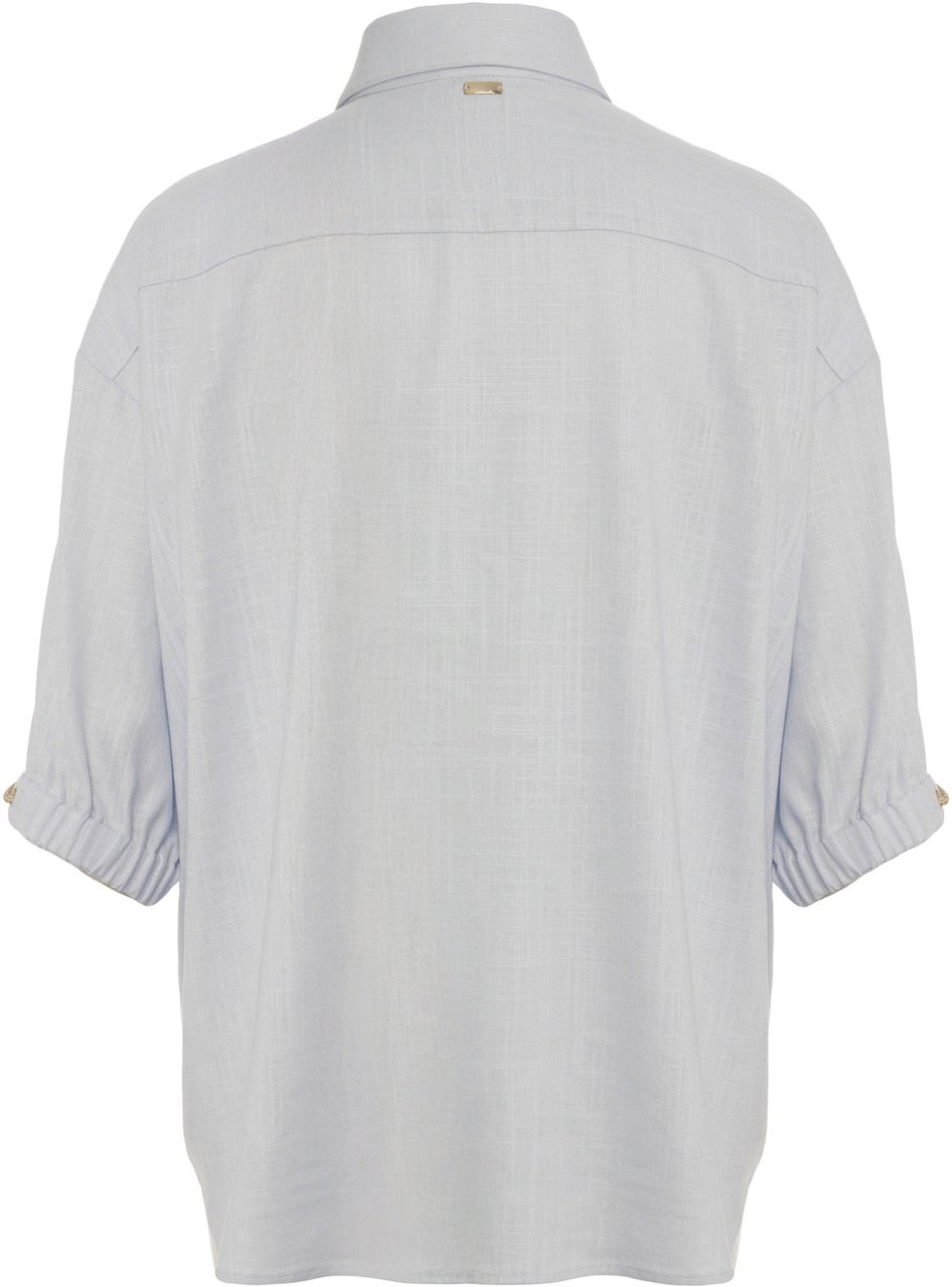 Herno Linen blend blouse Blauw