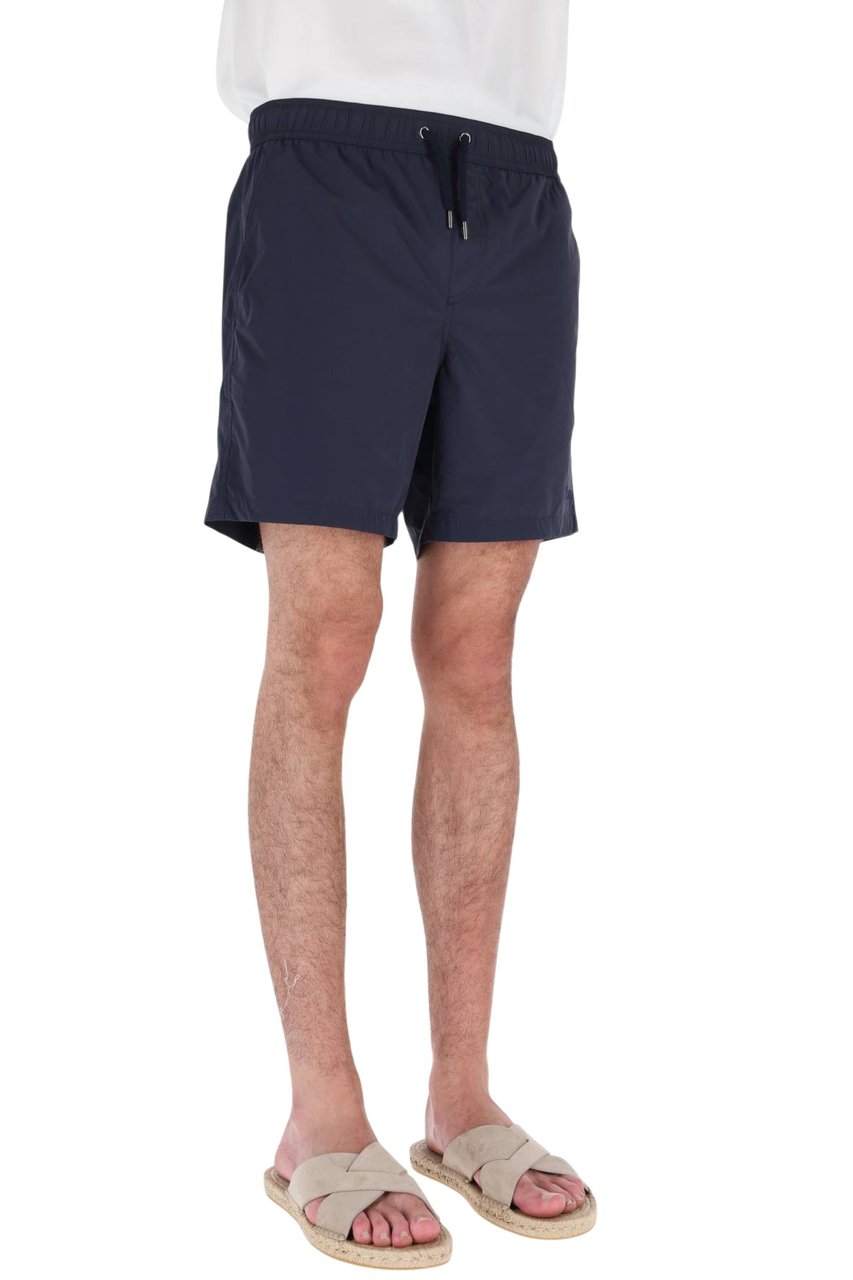 Herno Quick-Drying Navy Swim Shorts with Adjustable Waistband Blauw