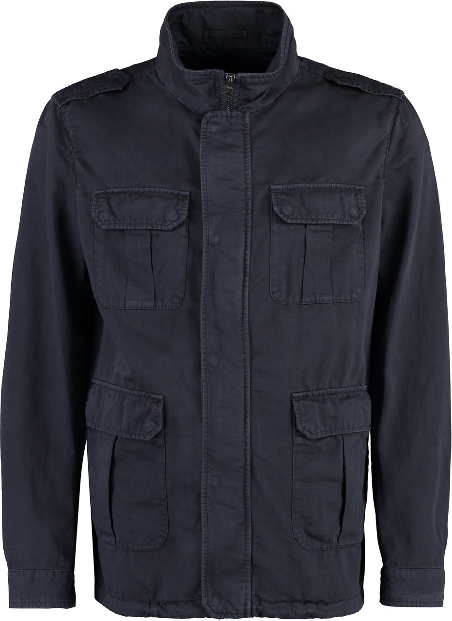 Herno Field cotton-linen blend jacket Blauw