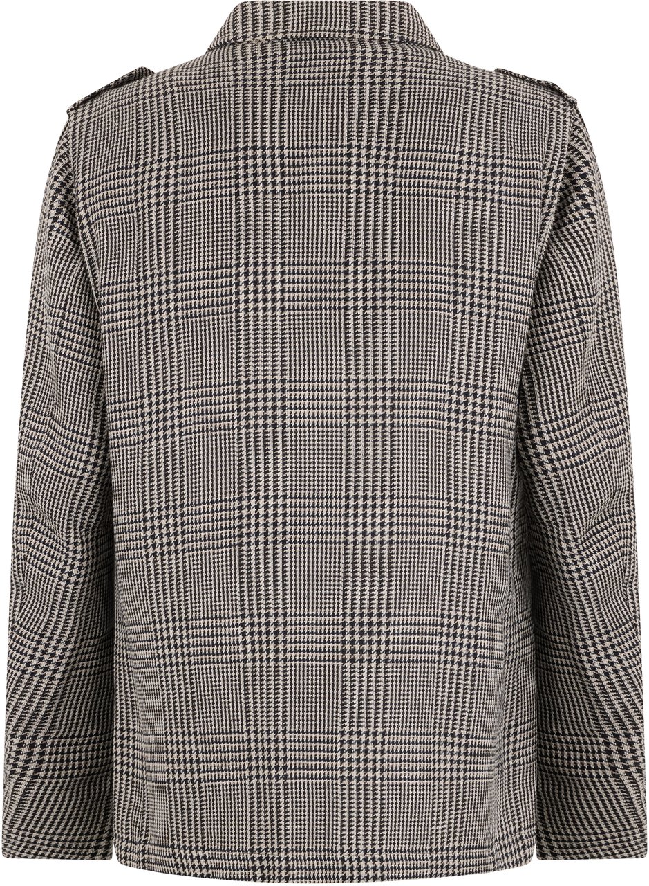 Herno Elegant checked jacket with classic collar Zwart