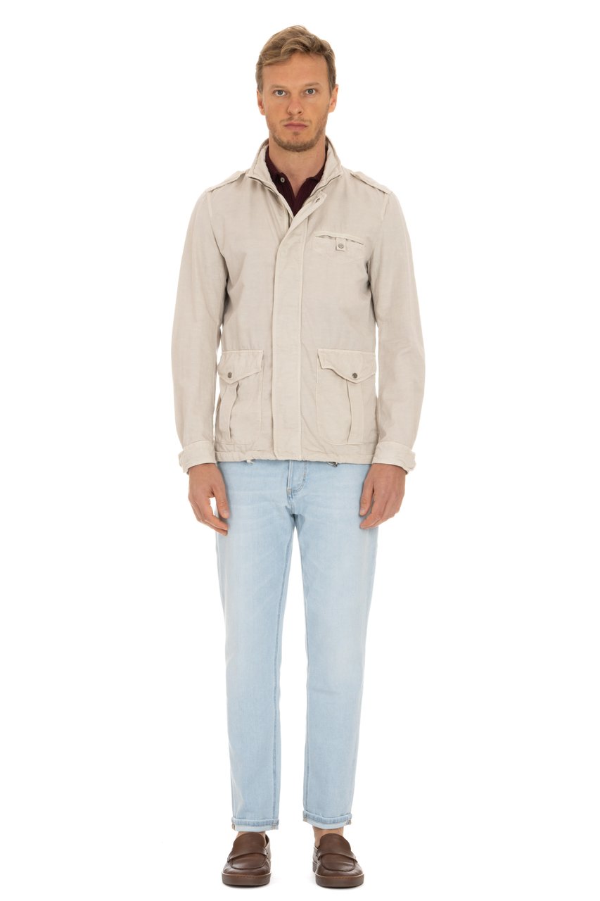 Herno Unlined Cotton-Linen Field Jacket Grijs