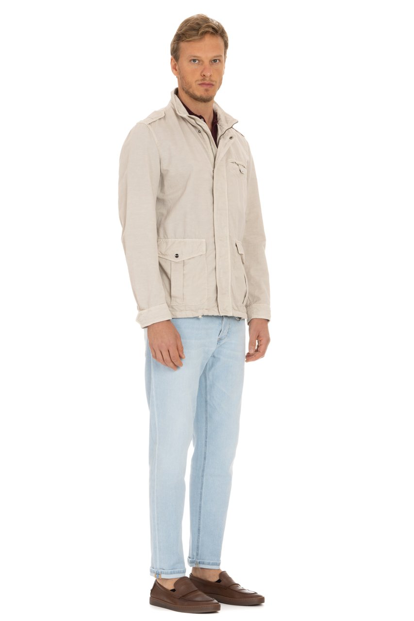 Herno Unlined Cotton-Linen Field Jacket Grijs