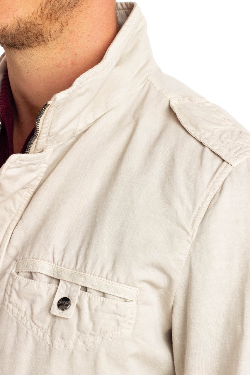 Herno Unlined Cotton-Linen Field Jacket Grijs