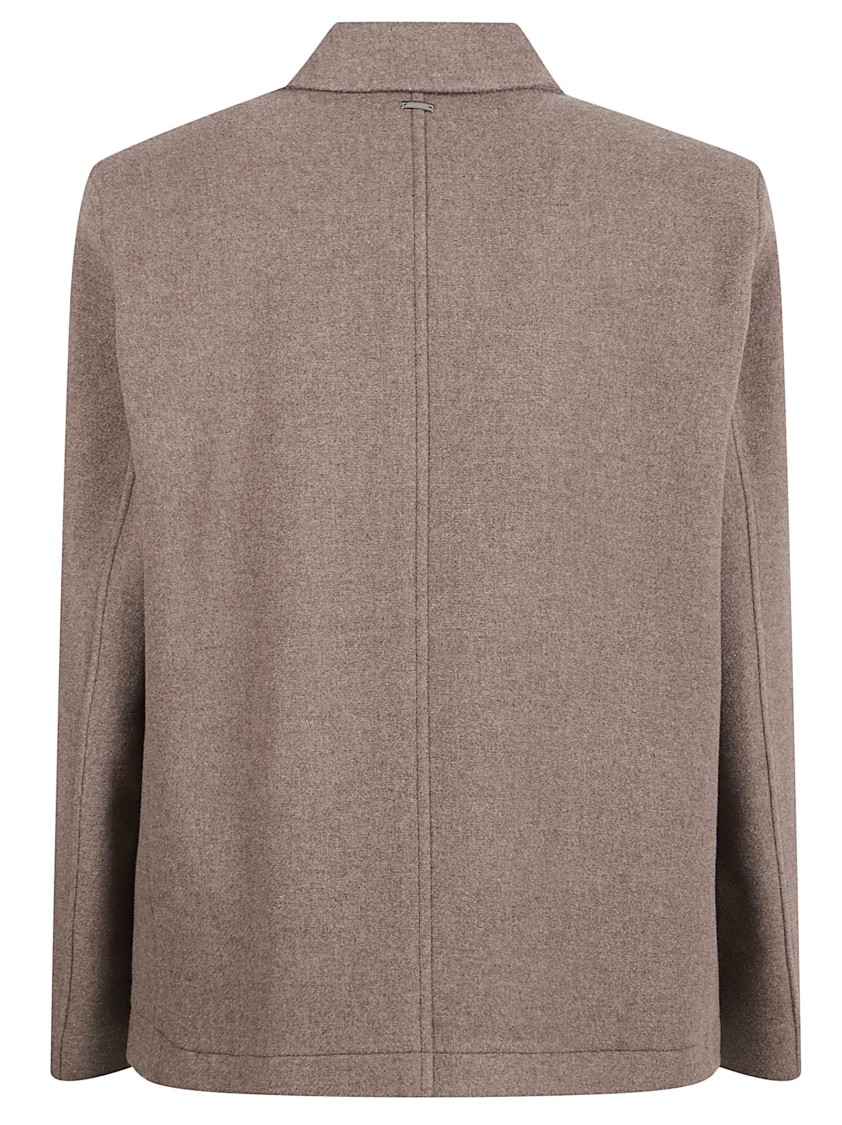 Herno Double-Layered Wool Jacket With Twill Effect Neutraal
