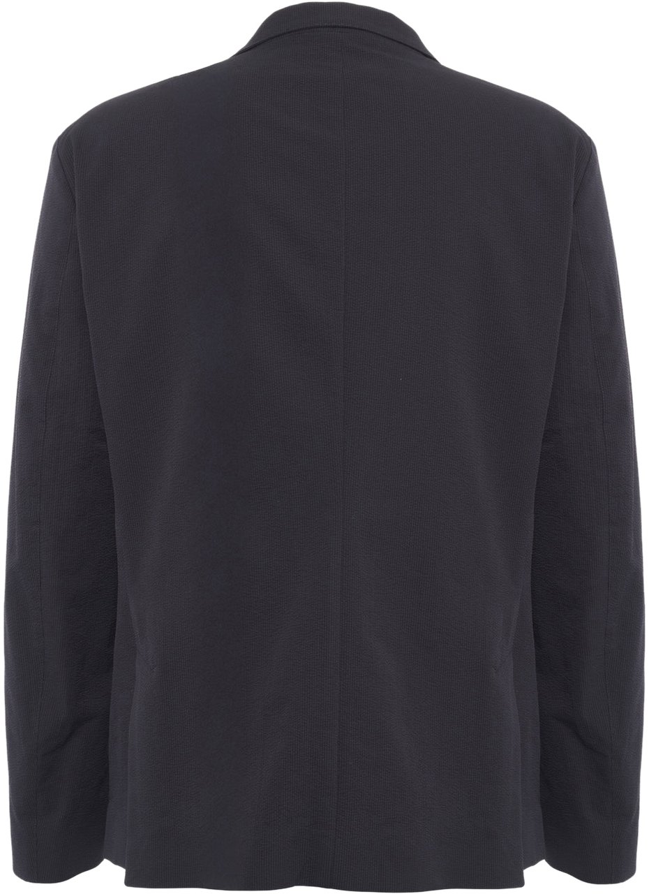 Herno Seersucker blazer Blauw