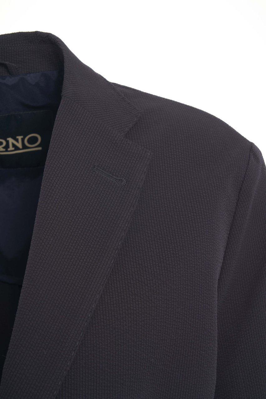 Herno Seersucker blazer Blauw