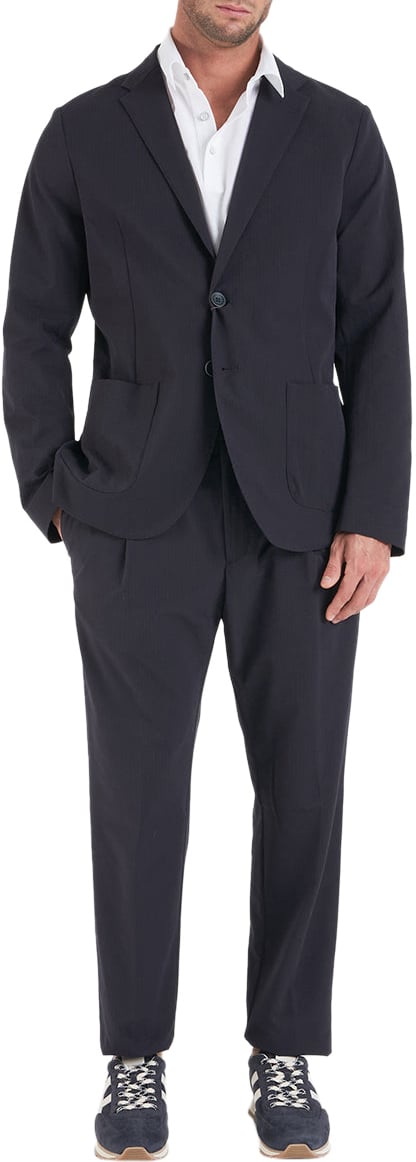 Herno Seersucker blazer Blauw